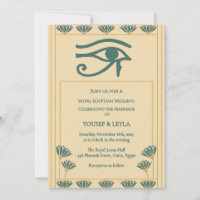 Royal Egyptian Eye of Horus & Lotus Gold Wedding 