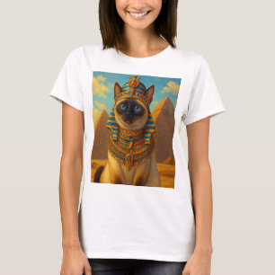 Royal Egyptian Pharaoh Cat in Desert               T-Shirt