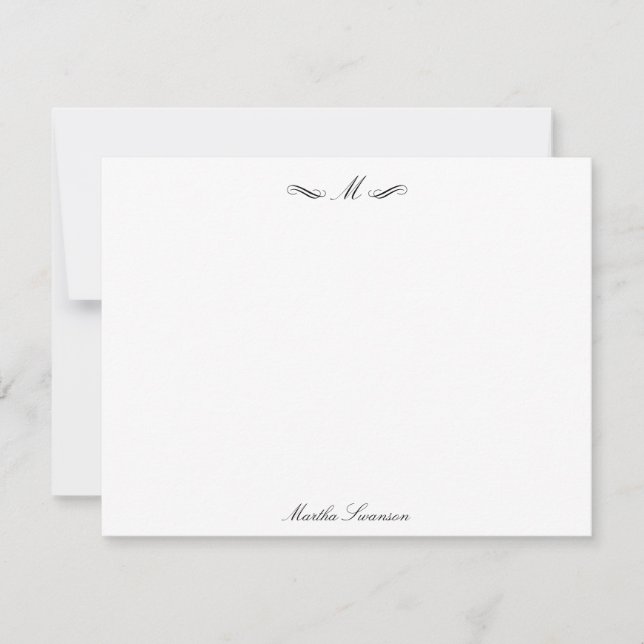 Royal Elegant Luxury Classic Black Personalized Card (Front)