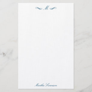 Royal Elegant Luxury Navy Blue Personalized Stationery