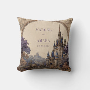 Royal Enchanted Castle Wedding  Throw Pillow