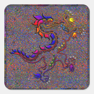 Royal Fancy Medieval Lion Collage Square Sticker