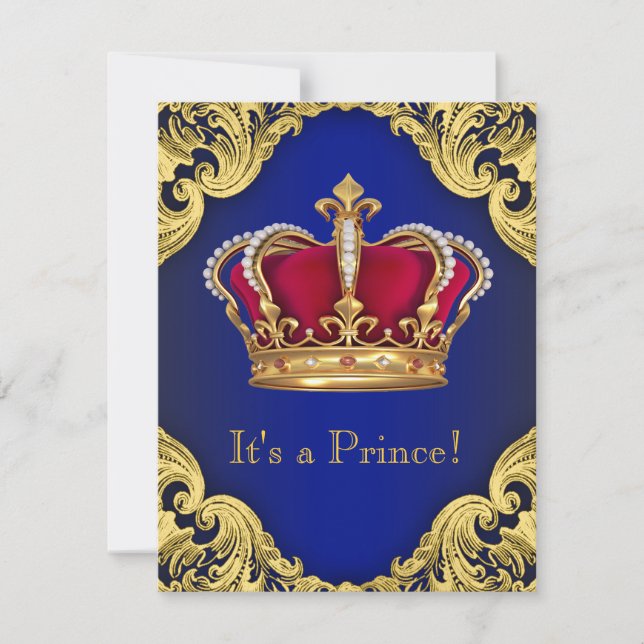 Royal Fancy Prince Baby Shower Invitation (Front)