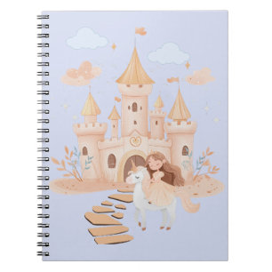 Royal Fantasy Art Tee – Princess & Unicorn Palace  Notebook