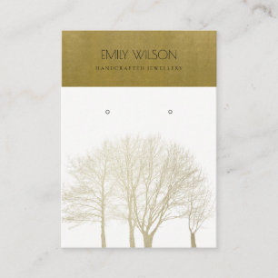 ROYAL FAUX GOLD FALL TREE FOLIAGE EARRING DISPLAY BUSINESS CARD