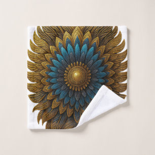 Royal Feather Black & Gold Egyptian Bath Towel