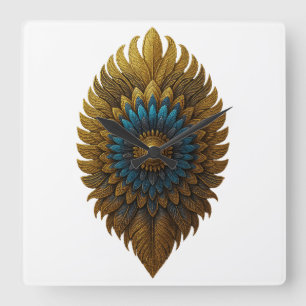 Royal Feather   Black & Gold Egyptian Wall Clock