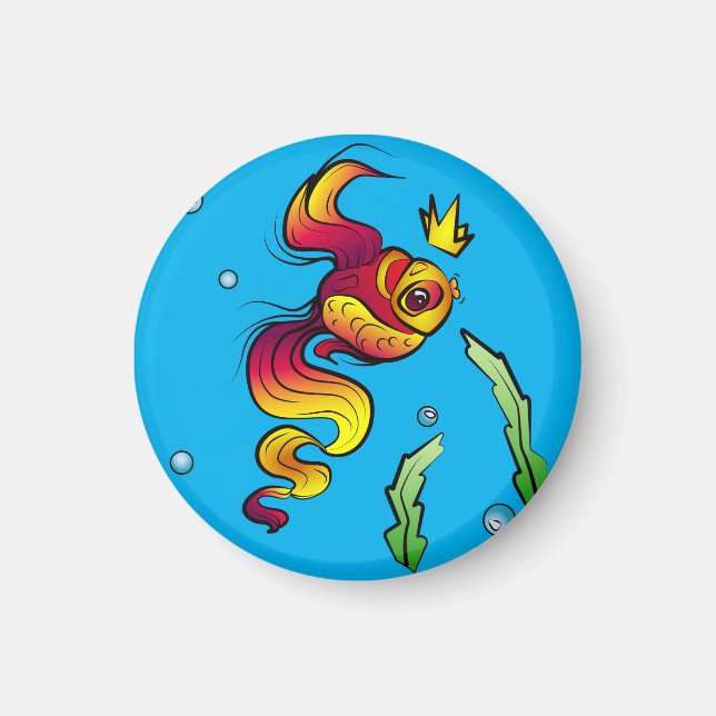 Royal Fish with a Golden Crown Magnet (Front)