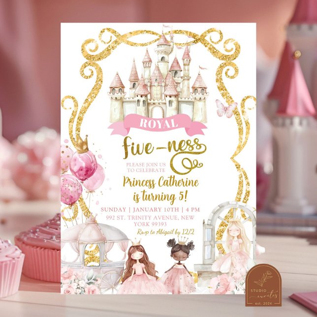 Royal Fiveness a Princess Birthday Invitation (Creator Uploaded)