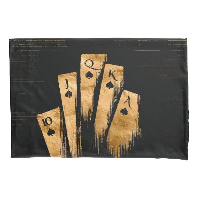 Royal Flash - Black And Gold Pillowcase (Front)