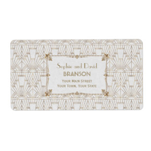 Royal Fleur-de-Lis Art déco Gold White Mariage des