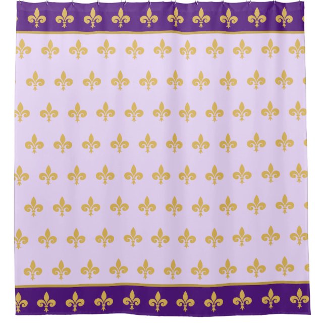 Royal fleur de lis, golden lily flowers on violet (Front)