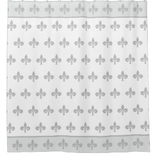 Royal fleur de lis, lily flowers on light grey