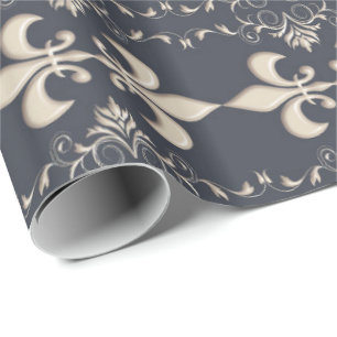 Royal.Fleur de Lis pattern Wrapping Paper