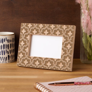 Royal Fleur-de-Lis Quatrefoil Pattern Etched Frames