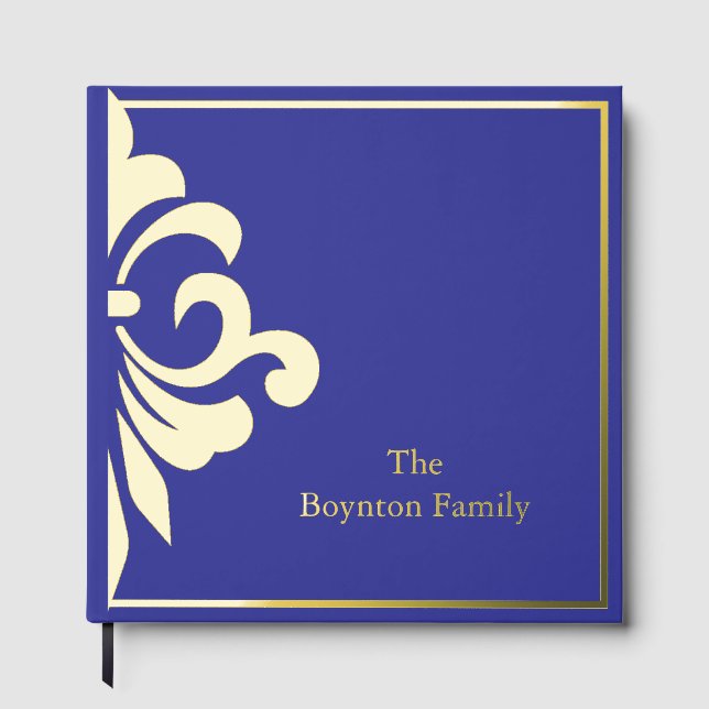 Royal Fleur di Lis foil Scrapbook Photo Album Foil Guest Book (Front)