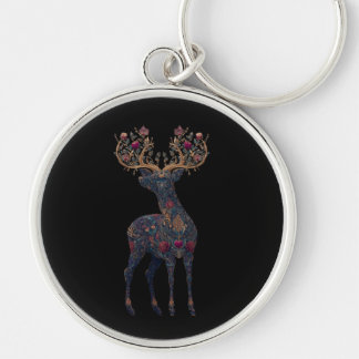 Royal floral cosmic Deer Keychain