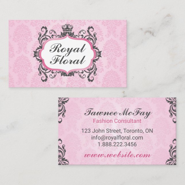 Royal Floral Crown Business Card (Front/Back)