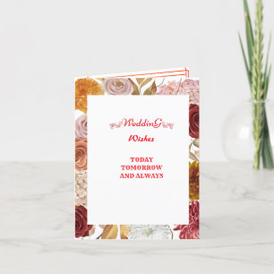 Royal Floral Wedding Greetings Wishing Congrates Thank You Card