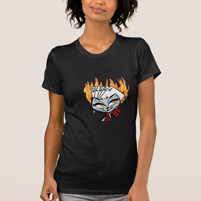 Royal Flush Devil Cat T-Shirt (Front)
