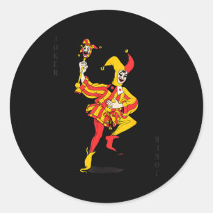 _ Royal Flush Group Costume Playing Card  Classic Round Sticker