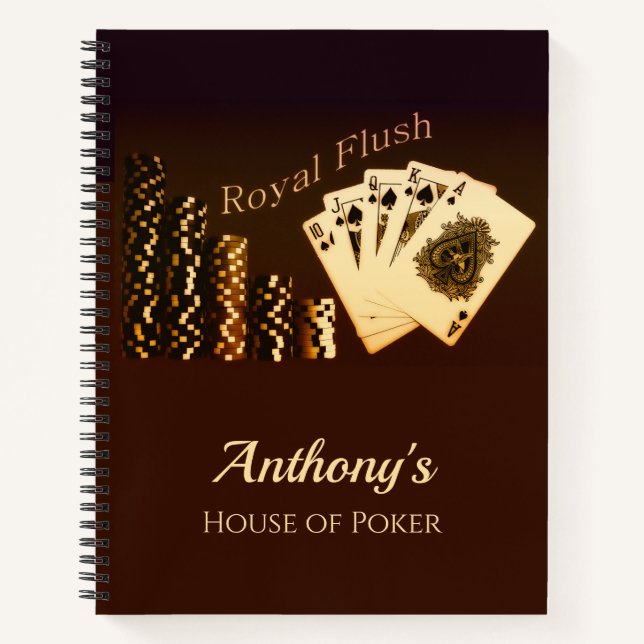 Royal Flush Poker Carnet Spiral À Thème (Devant)
