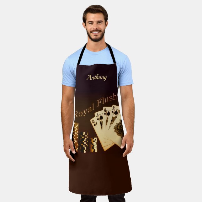 Royal Flush Poker thème personnalisé tablier (Porté)