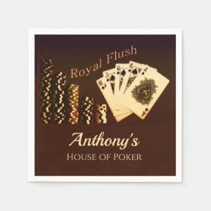 Royal Flush Poker Themed Napkin