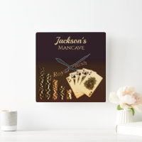 Royal Flush Poker Themed Wall Clock
