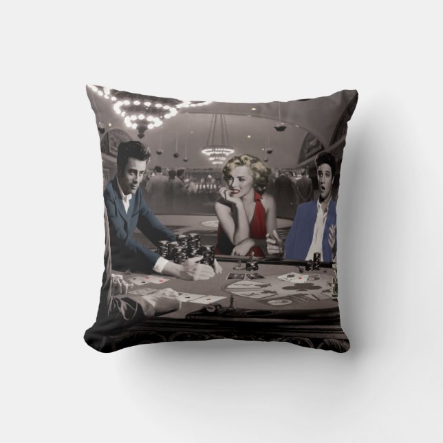 Royal Flush Throw Pillow (Front)