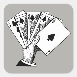 Royal Flush Vintage Illustration Stickers