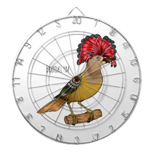 Royal flycatcher bird cartoon illustration dartboard