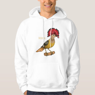 Royal flycatcher bird cartoon illustration hoodie