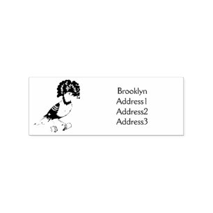 Royal flycatcher bird cartoon illustration rubber stamp