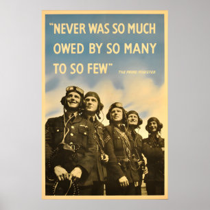 Royal Force WWII Poster Churchill Quote, British