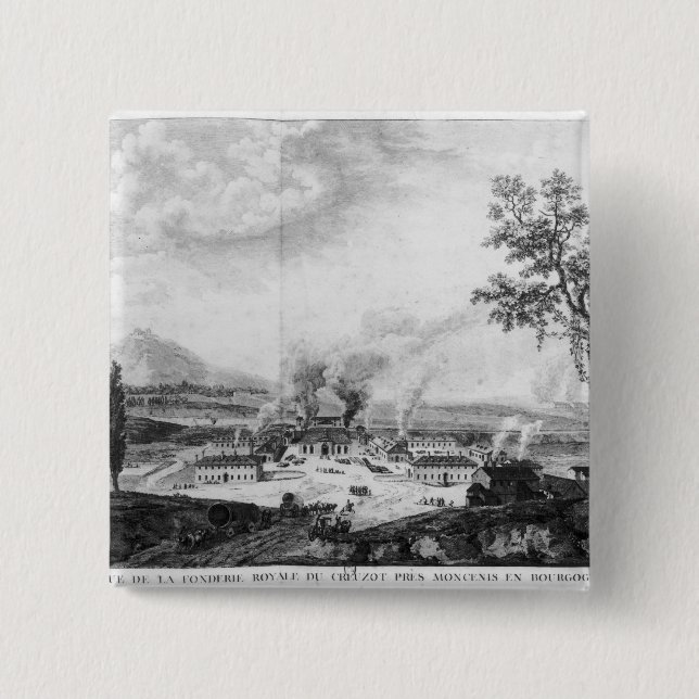 Royal Foundry at Le Creusot in 1787 2 Inch Square Button (Front)
