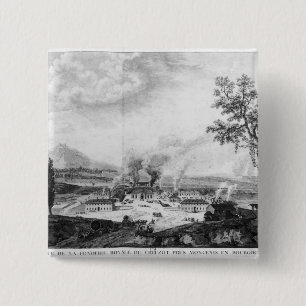 Royal Foundry at Le Creusot in 1787 2 Inch Square Button