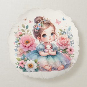 Royal Garden Princess Round Pillow
