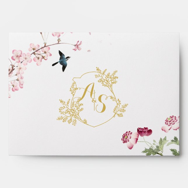 Royal Garden Wedding Invitaion Envelope (Front)