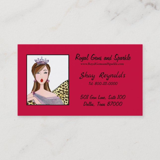 "Royal+Gems & Sparkle" Queen Cartes de visite (Devant)
