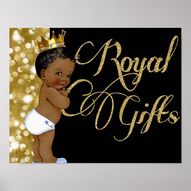 Royal Gifts| African Prince |Gold Glitter Gift Poster (Front)