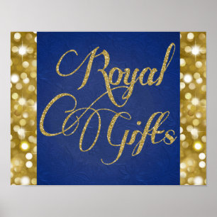 Royal Gifts Gold Glitter & Royal Blue Event Poster