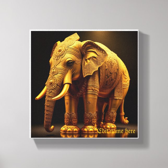 Royal Gilded Elephant Canvas Print (Front)