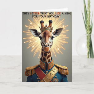 Royal Giraffe Birthday Card