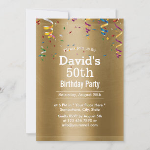 Royal Gold 50th Birthday Party Invitation