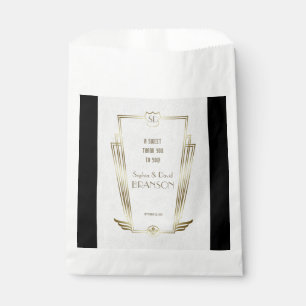 Royal Gold Art Deco Monogram Wedding THANK YOU Favour Bag