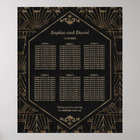 Royal Gold Black Great Gatsby Wedding Siting Chart
