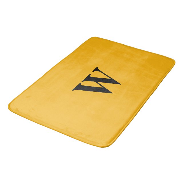 Royal Gold Black Monogram Bath Mat (Angled)