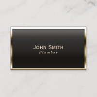 Royal Gold Border Plumber Business Card