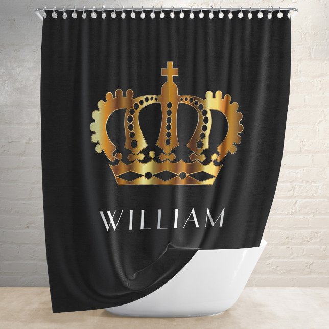 Royal Gold Crown With Personalized Name Black (Creator Uploaded)